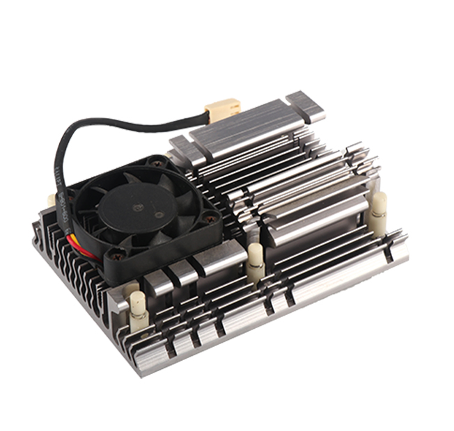 Active fin + fan combination radiator