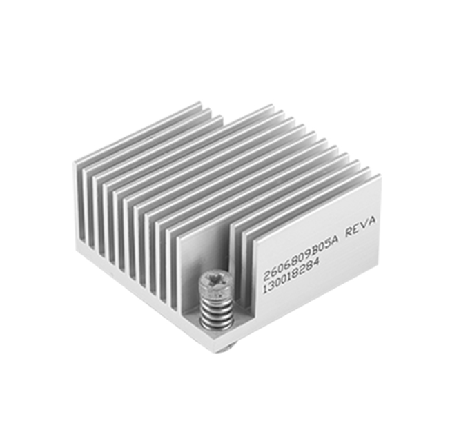 Aluminum fin heat sink with model identification